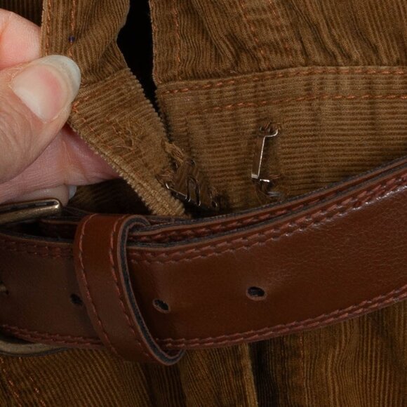 Vintage Liz Claiborne Womens Corduroy Button Front Dress Belt Size 8 Tan 80s - Picture 5 of 9